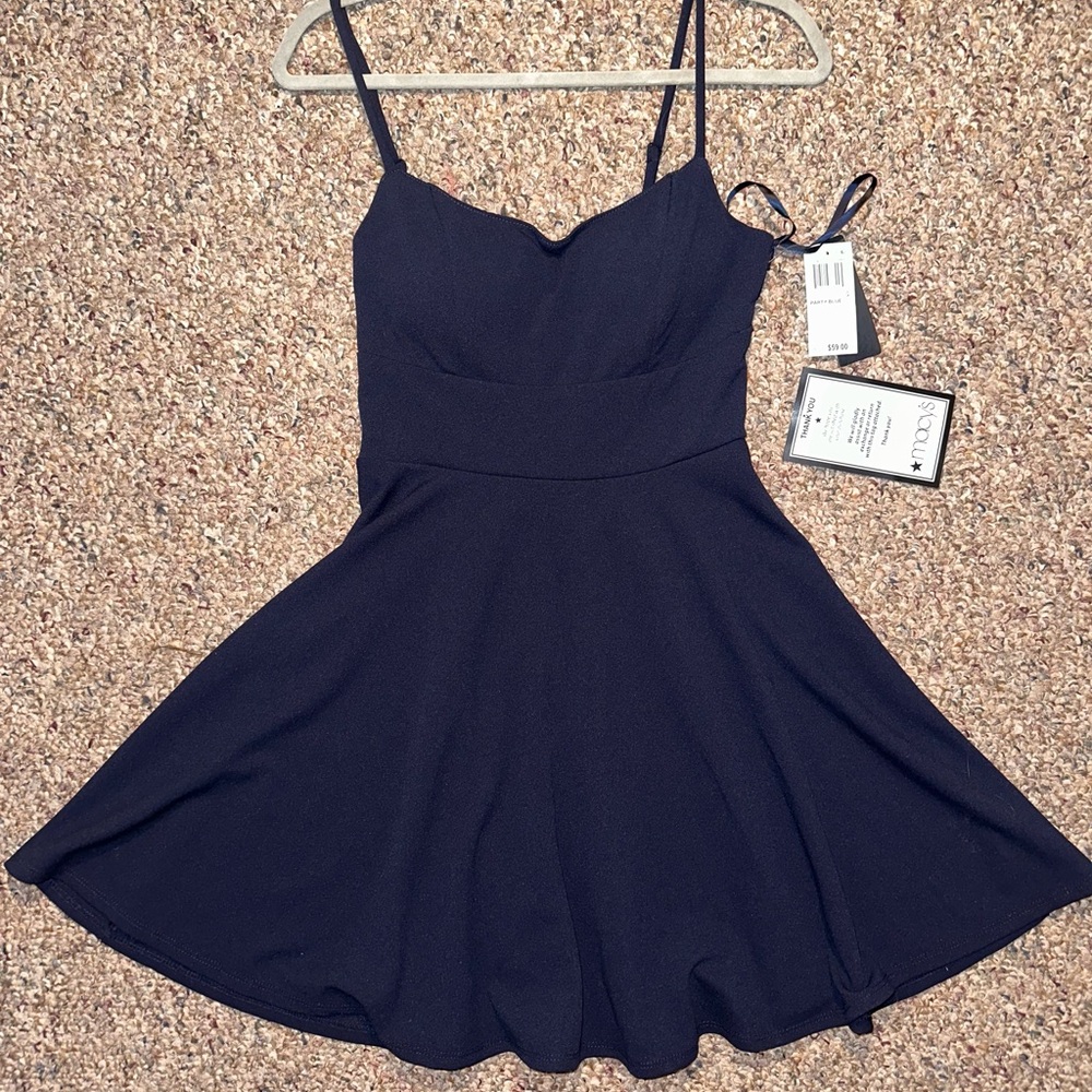 Navy Blue Macy’s Dress with Lace Back